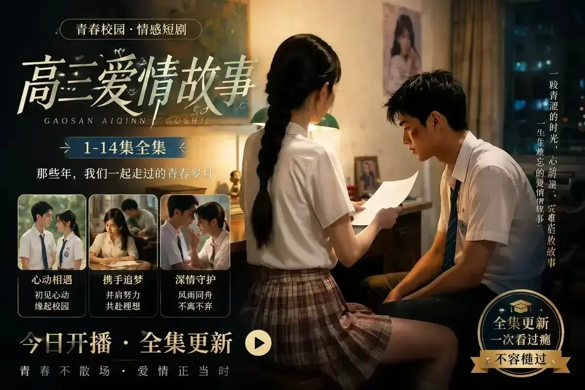 《B中爱情故事》AI短剧未删减完整版-高三爱情故事4KHDR画质-百度网盘在线秒存高清观看-B中爱情故事每集戳心