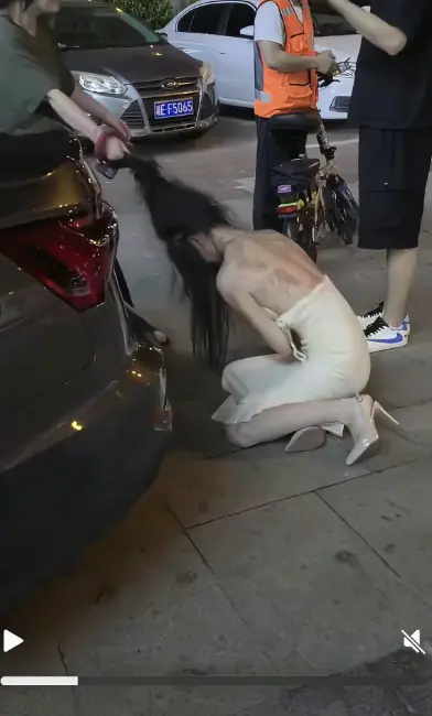 《白裙女子被抓头发跳河》全记录完整版-白裙女子被揪头发跳河事件始末后续-湘E车牌高清视频在线免费观看
